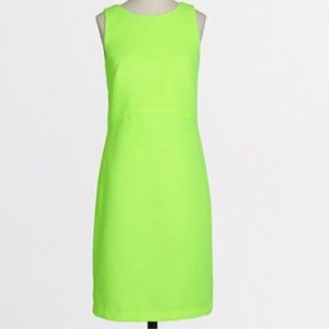 Jcrew peakaboo shift dress - neon Kiwi - size 14 good condition